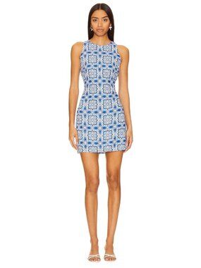 MINKPINK Catalina Mini Dress in Blue & White X-Small New Womens Shift